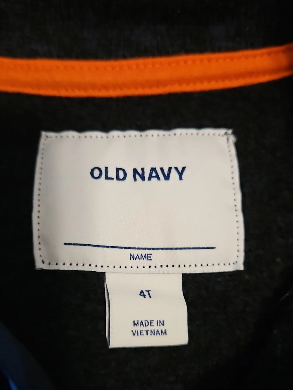 Old Navy Heathered Navy/ Black Full Zip Jacket Size 4T